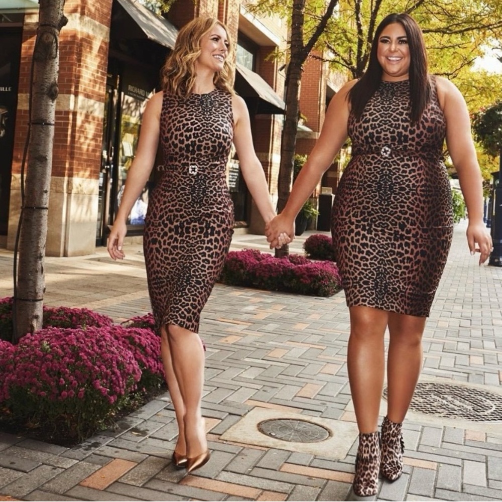 Roxy Earle x Le Chateau Leopard Print Sheath Dress Size 20W